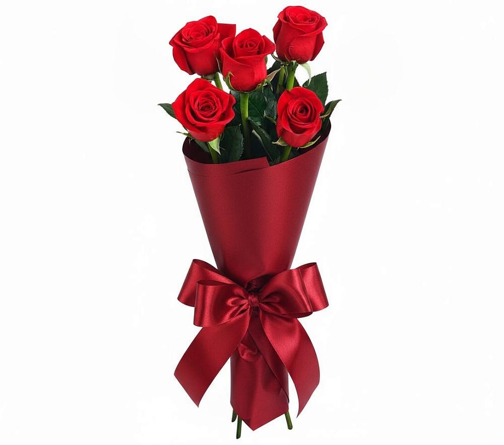 Букет 5 Красных роз Эдлесс Лав в Озеке-Суате
