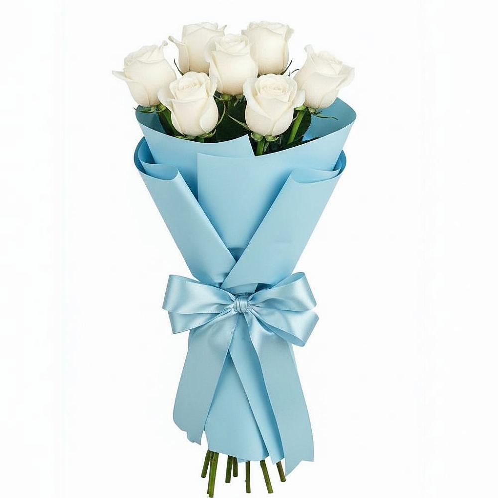 Букет 7 белых роз Проуд в Озеке-Суате