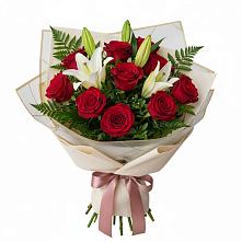 Букет цветов из:  Лилии и Розы в Озеке-Суате