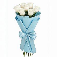 Букет 7 белых роз Проуд в Озеке-Суате