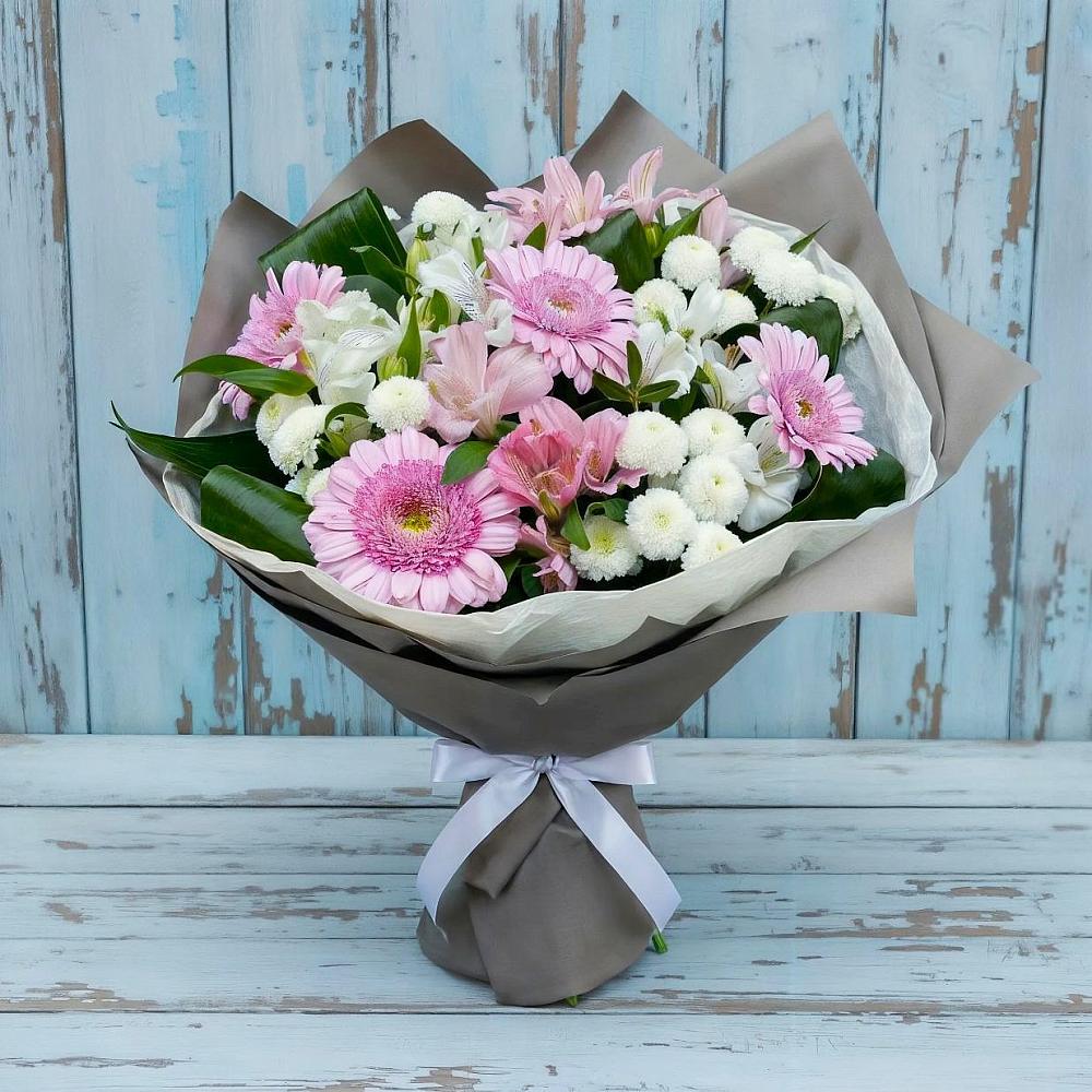 Букет цветов из: Герберы, Альстромерии и Хризантемы в Озеке-Суате