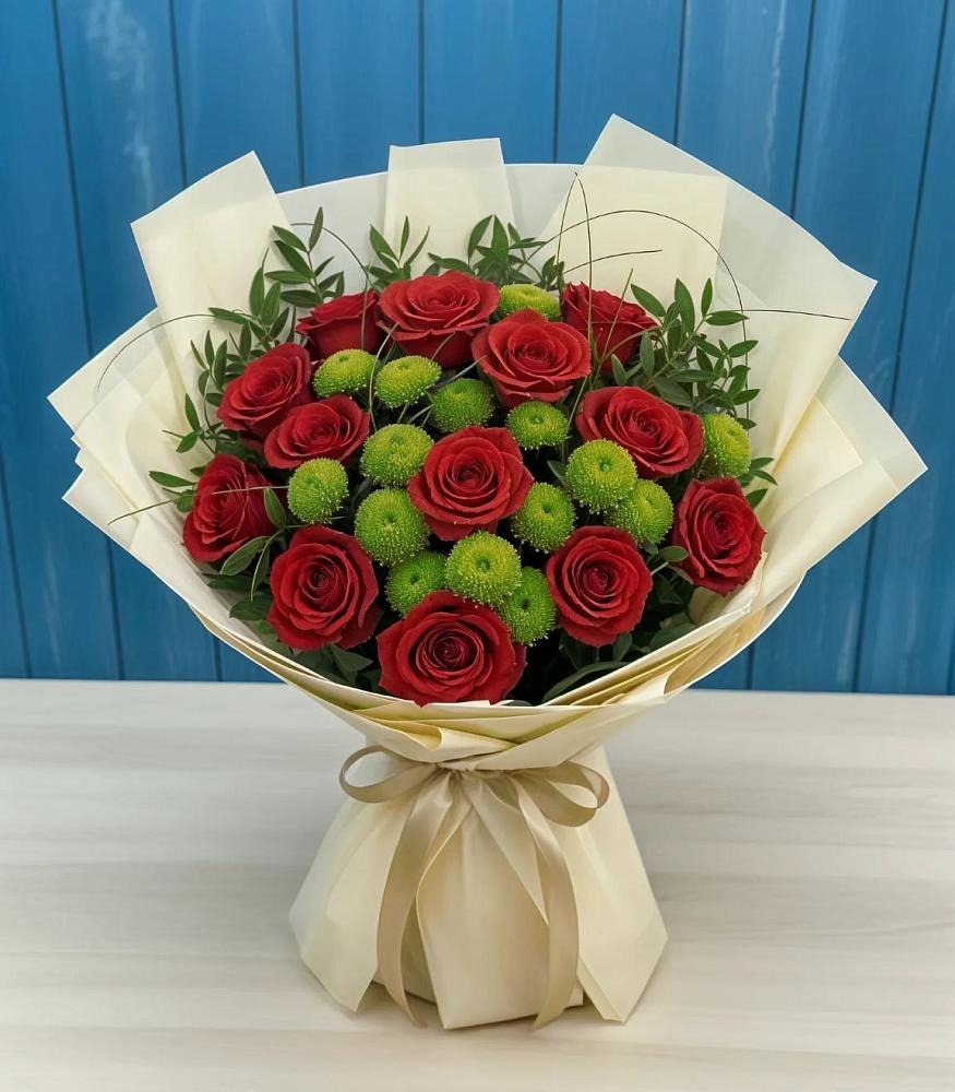 Букет цветов из: Розы и Хризантемы в Озеке-Суате