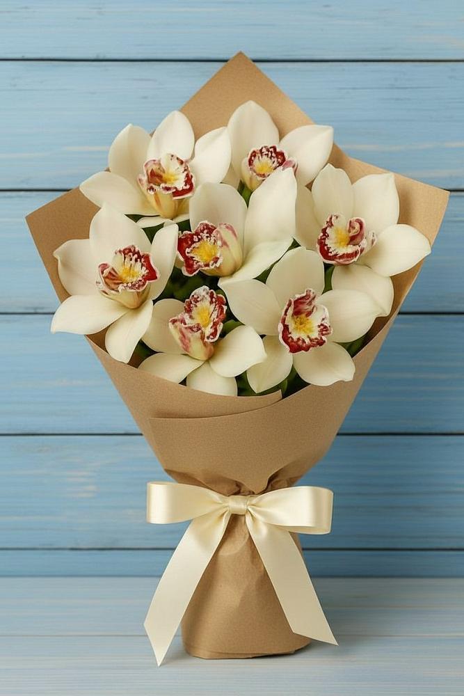 Букет цветов из: Орхидеи и Розы в Озеке-Суате